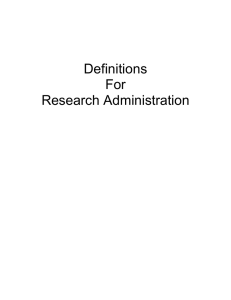 Definitions For Research Administration