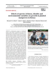 Effects of species richness, identity and mangroves in Kenya