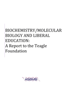 BIOCHEMISTRY/MOLECULAR    BIOLOGY AND LIBERAL EDUCATION:   