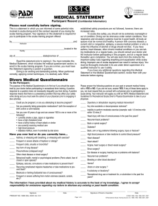 MEDICAL STATEMENT Participant Record Please read carefully before signing.
