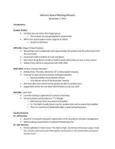 Advisory Board Meeting Minutes November 1, 2012