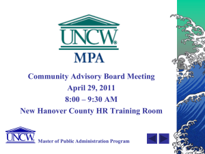 Community Advisory Board Meeting April 29, 2011 8:00 – 9:30 AM
