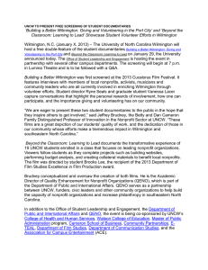 ‘Building a Better Wilmington: Giving and Volunteering in the Port... Classroom: Learning to Lead’ Showcase Student Volunteer Efforts in Wilmington