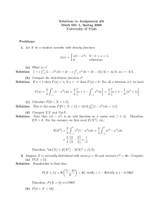 Solutions to Assignment #6 Math 501–1, Spring 2006 University of Utah Problems: