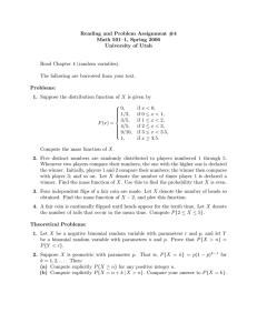 Reading and Problem Assignment #4 Math 501–1, Spring 2006 University of Utah