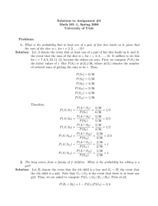 Solutions to Assignment #3 Math 501–1, Spring 2006 University of Utah Problems: