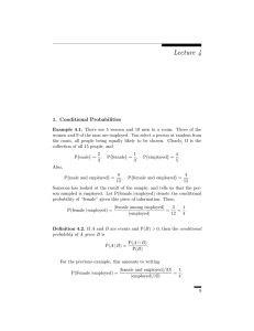 Lecture 4 1. Conditional Probabilities