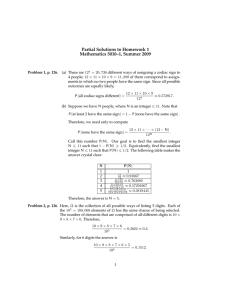Partial Solutions to Homework 1 Mathematics 5010–1, Summer 2009