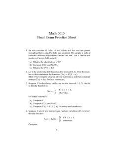 Math 5010 Final Exam Practice Sheet