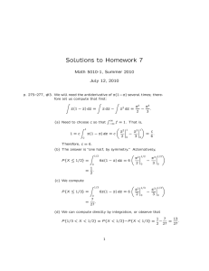 Solutions to Homework 7 Math 5010-1, Summer 2010 July 12, 2010