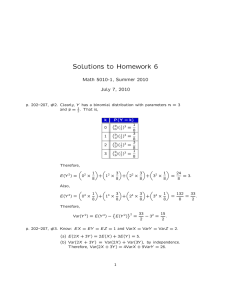 Solutions to Homework 6 Math 5010-1, Summer 2010 July 7, 2010
