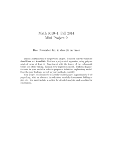 Math 6010–1, Fall 2014 Mini Project 2