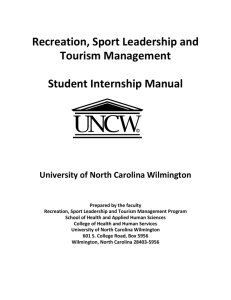 Recreation, Sport Leadership and Tourism Management  Student Internship Manual
