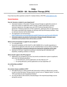 FAQs UNCW – BA - Recreation Therapy (RTH)