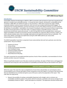 UNCW Sustainability Committee  2007‐2008 Annual Report  Introduction 