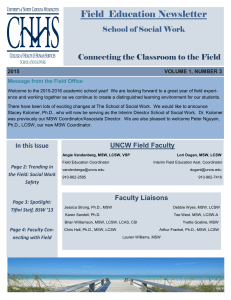 Field  Education Newsletter School of Social Work