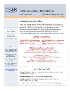 Field Education Newsletter