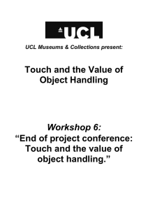 Touch and the Value of Object Handling “End of project conference: