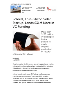 Solexel, Thin-Silicon Solar Startup, Lands $31M More in VC Funding