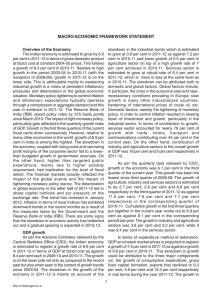 MACRO-ECONOMIC FRAMEWORK STATEMENT