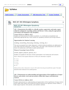 Syllabus MUS 187-001 Wilmington Symphony