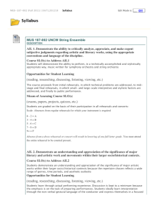 Syllabus MUS 187-002 UNCW String Ensemble