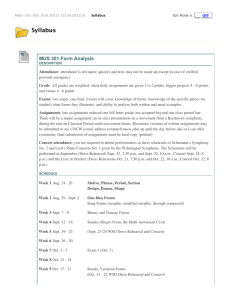 Syllabus MUS 301 Form Analysis