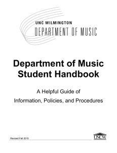 Department of Music Student Handbook  A Helpful Guide of