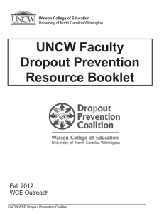 UNCW Faculty Dropout Prevention Resource Booklet