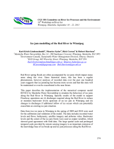 Ice jam modelling of the Red River in Winnipeg