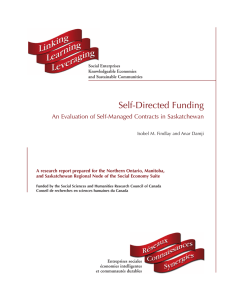 Self-Directed Funding An Evaluation of Self-Managed Contracts in Saskatchewan