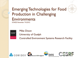 Emerging Technologies for Food Production in Challenging Environments Mike Dixon