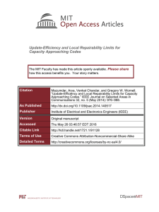 Update-Efficiency and Local Repairability Limits for Capacity Approaching Codes Please share