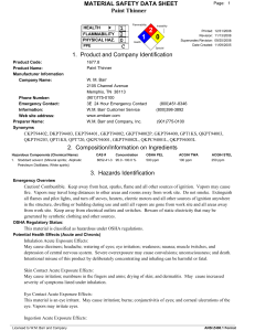 2 1 0 MATERIAL SAFETY DATA SHEET