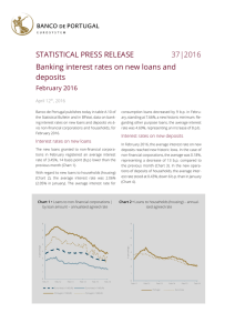 STATISTICAL PRESS RELEASE  37|2016 Banking interest rates on new loans and