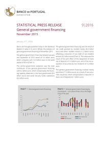 STATISTICAL PRESS RELEASE  9|2016 General government financing