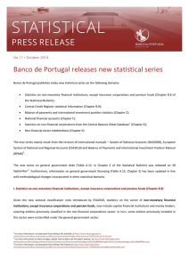 Banco de Portugal releases new statistical series