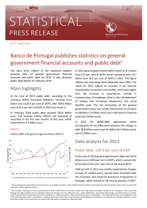 Banco de Portugal publishes statistics on general  1