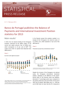 Banco de Portugal publishes the Balance of statistics for 2013