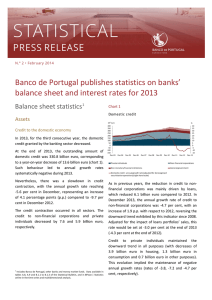 Banco de Portugal publishes statistics on banks’ Balance sheet statistics