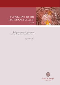 SUPPLEMENT TO THE STATISTICAL BULLETIN 1 3