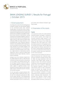 Bank lending Survey | results for Portugal | October 2015