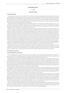 BANK LENDING SURVEY Results for Portugal I. Overall assessment July 2008