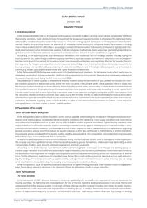 BANK LENDING SURVEY Results for Portugal I. Overall assessment January 2008