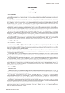 BANK LENDING SURVEY Results for Portugal I. Overall assessment July 2007