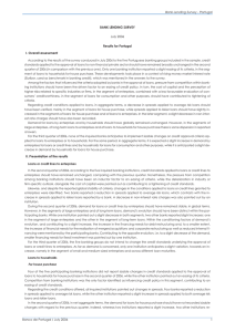 BANK LENDING SURVEY Results for Portugal I. Overall assessment July 2006