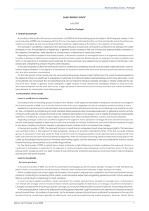 BANK LENDING SURVEY Results for Portugal I. Overall assessment July 2005