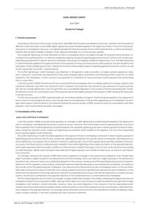 BANK LENDING SURVEY Results for Portugal I. Overall assessment April 2004