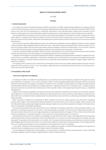 RESULTS OF THE BANK LENDING SURVEY Portugal I. Overall assessment July 2003