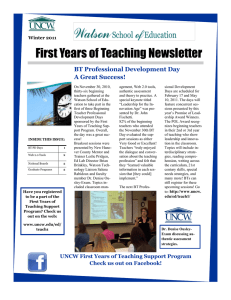 First Years of Teaching Newsletter BT Professional Development Day A Great Success!